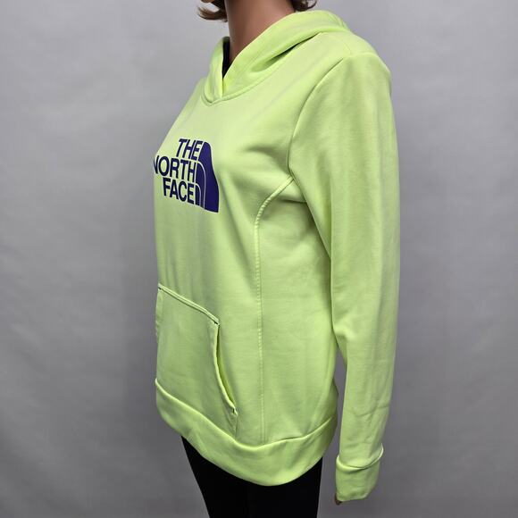 THE NORTH FACE Half Dome Hoodie Sweatshirt Spell Out Women M Neon Yellow/Green - Picture 8 of 12